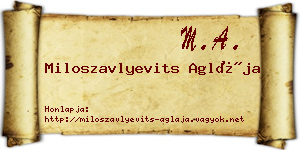 Miloszavlyevits Aglája névjegykártya